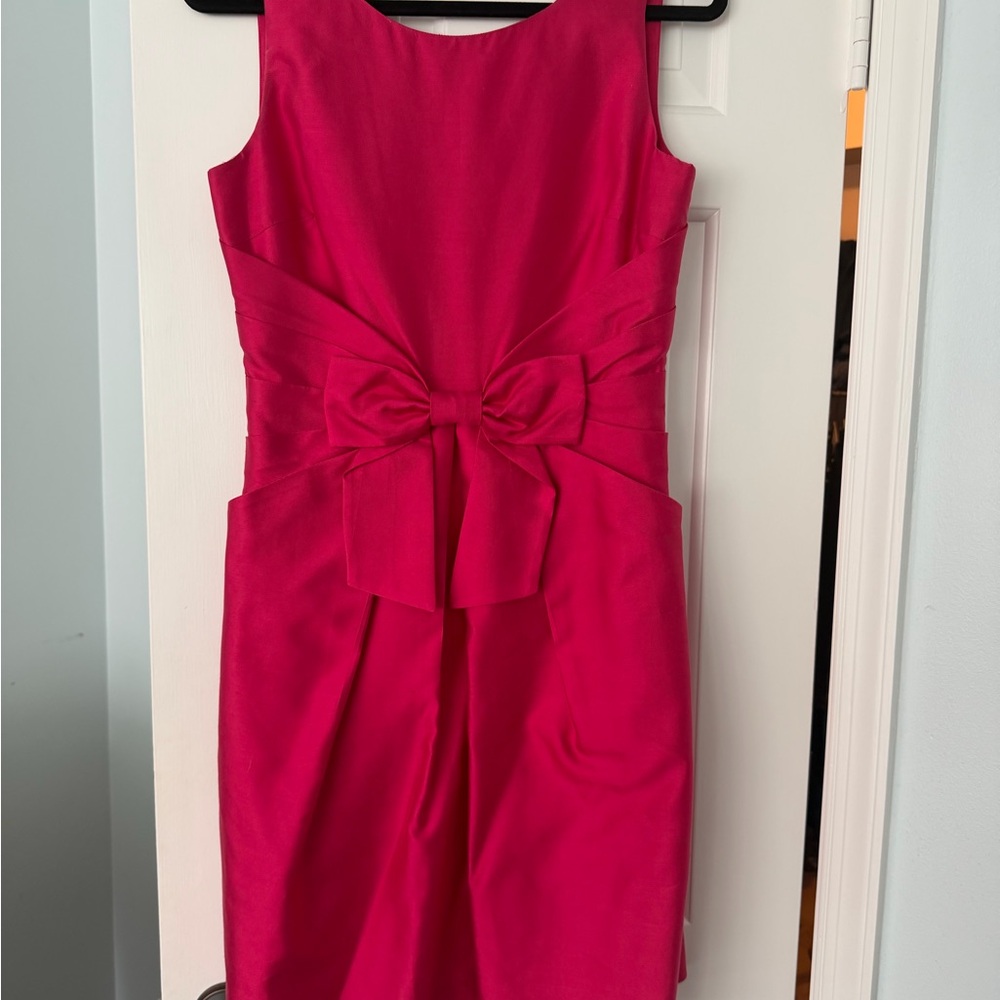 Kate Spade Fuchsia Bow-Accent Mini Dress